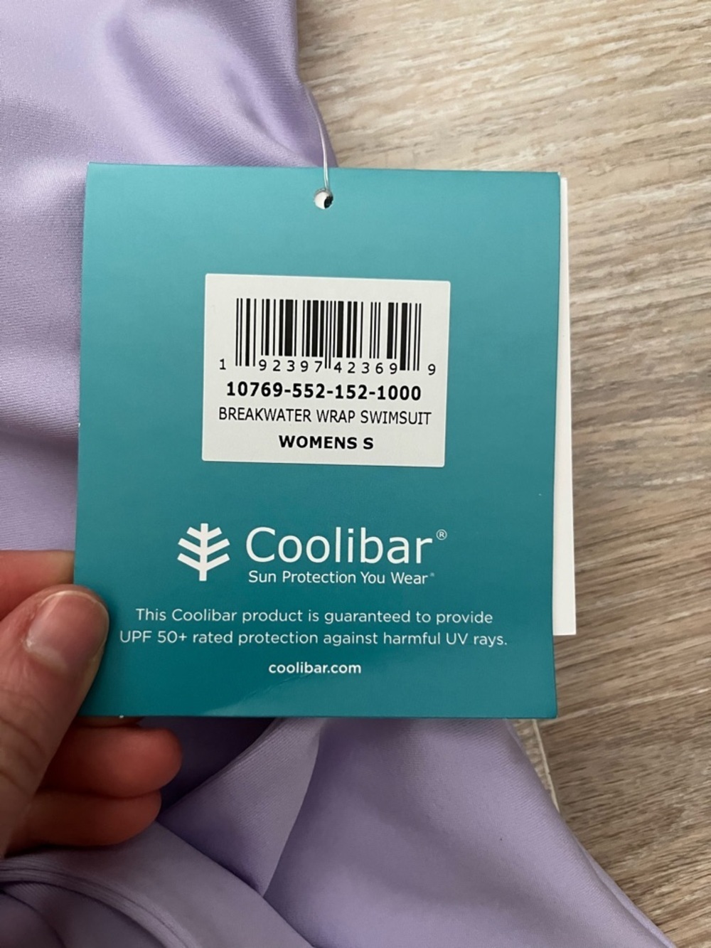 NWT Coolibar Women’s Breakwater Wrap Swimsuit UPF 50+ Protection Lavender Small - Picture 4 of 7